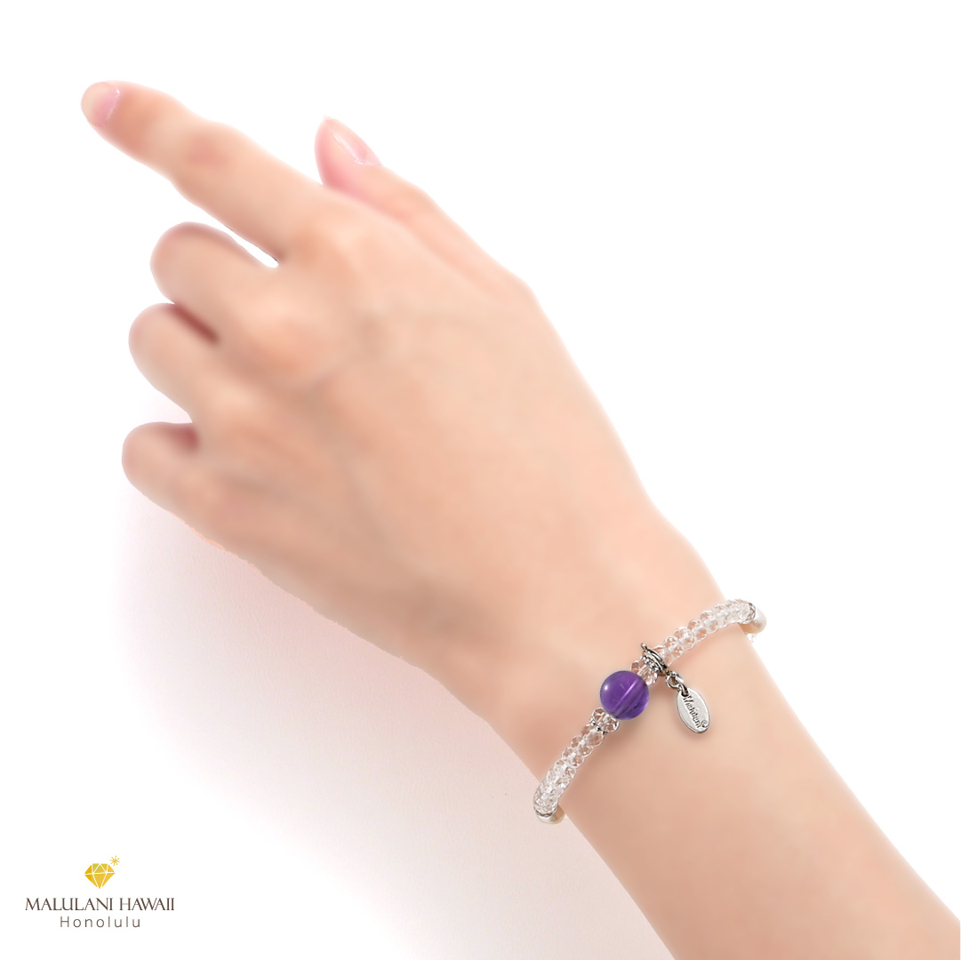 2月誕生石｜Crystal Birth Jewel 華奢な｜天然石ブレスレット